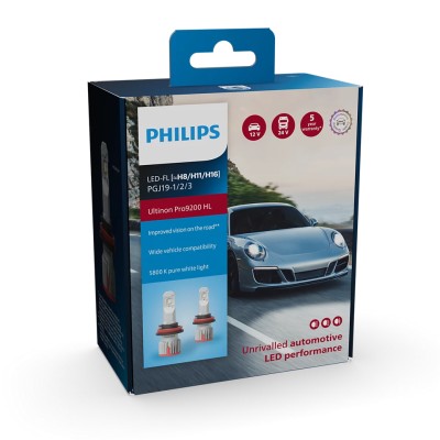 Комплект світлодіодних ламп PHILIPS H8/H11/H16 11366U92X2 LED FOG Ultinon Pro9200 +400% 12/24V