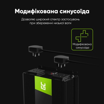 Преобразователь напряжения Green Cell INV10UK 12V to 230V 2000W/4000W модифицированный синус