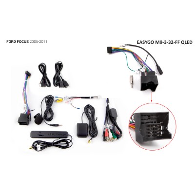 Штатная автомагнитола EasyGo M9-3-32-FF QLED Ford Focus 2005-2011