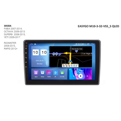 Штатное головное устройство EasyGo M10-3-32-VSS_S QLED Skoda
