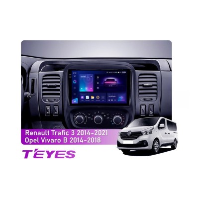 Штатна магнітола Teyes CC3 2k 6+128 Gb 360° Renault Trafic 3 2014-2021 / Opel Vivaro B 2014-2018 9"