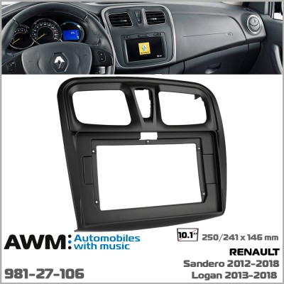 Перехідна рамка AWM Renault Dacia Logan, Sandero (981-27-106)
