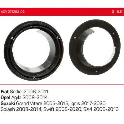 Проставки под динамики ACV 271292-02 для автомобилей Suzuki, Fiat, Opel
