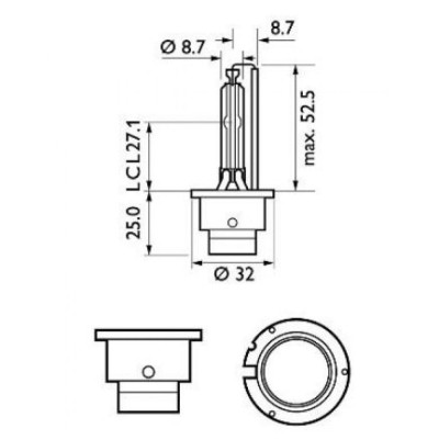 Лампа ксеноновая PHILIPS D2S WhiteVision gen2 85V 35W 5000K (85122WHV2C1) -1шт.