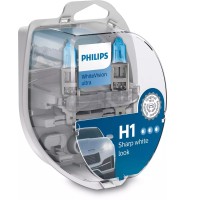 Галогенная лампа PHILIPS 12258WHUSM H1 55W 12V P14,5s WhiteVisionULTRA +60% (3700K)