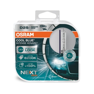 Комплект ксенонових ламп Osram D2S 35W P32d-2 Cool Blue Intense Next Gen +150% (66240CBN-HCB)