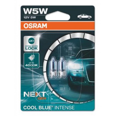 Габариты Osram W5W 12V 5,20W W2.1x9.5d Cool Blue Intense Next Gen +100% 2шт/блистер (2825CBN-02B)