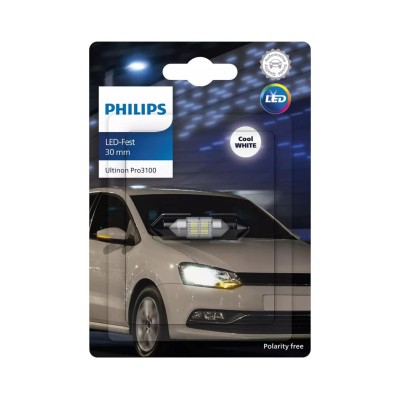 Світлодіодна лампа Philips 11860CU31B1 C5W LED Ultinon Pro3100 Festoon 12V SV8.5 WHITE 30 mm