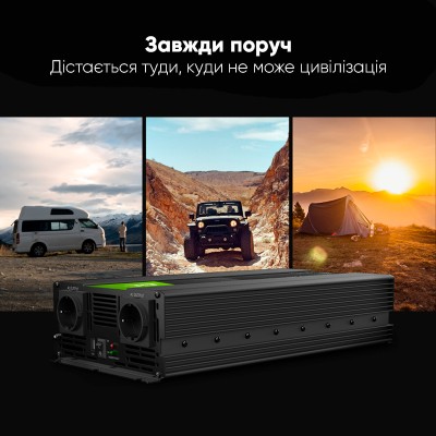Преобразователь напряжения Green Cell PRO INVGC10 12V to 230V 2000W/4000W модифицированный синус