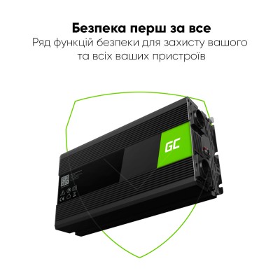 Преобразователь напряжения Green Cell PRO INVGC10 12V to 230V 2000W/4000W модифицированный синус
