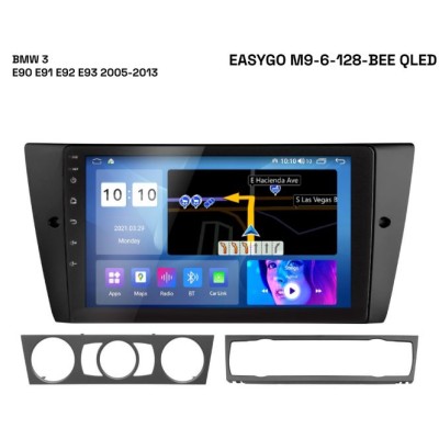 Штатная автомагнитола EasyGo M9-6-128-BEE QLED BMW 3 E90 E91 E92 E93 2005-2013