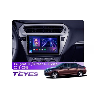 Штатна магнітола Teyes CC3 4+64 Gb Peugeot 301, Citroen C-Elysee (1 Din) 2012-2016 (2 кнопки) 9"