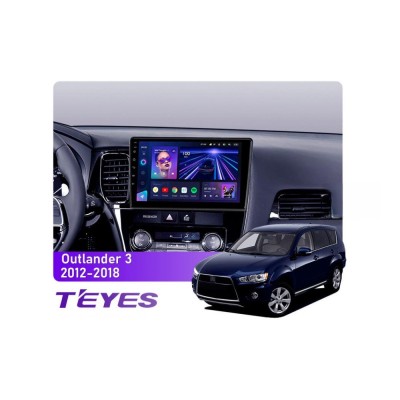 Штатна магнітола Teyes CC3 4+64 Gb Mitsubishi Outlander 3 GF0W GG0W (1 Din) 2012-2018 10"