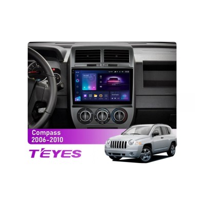 Штатна магнітола Teyes CC3 2k 4+64 Gb Jeep Compass 1 MK 2006-2010 10"