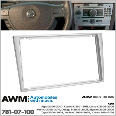 Перехідна рамка AWM Opel Agila, Combo, Corsa, Meriva, Omega, Signum, Tigra, Vectra, Vivaro (781-07-100)