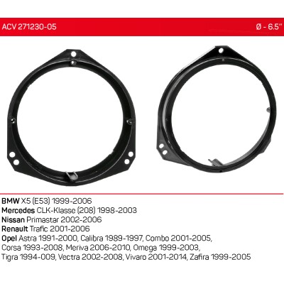 Проставки під динаміки ACV 271230-05 для автомобілів Opel, BMW, Mecedes, Nissan, Renault