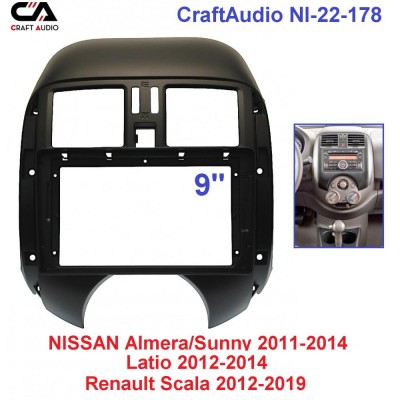 Рамка переходная CraftAudio NI-22-178 NISSAN Almera/Sunny 2011-2014 9"