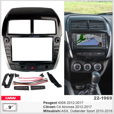 Переходная рамка Carav Citroen C4 Aircross, Peugeot 4008, Mitsubishi ASX, Outlander Sport (22-1969)