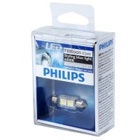 LED лампа PHILIPS 12859 T11x38 2LED 12V SV8,5 1W 6000K SET 1pcs.