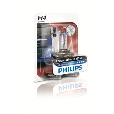 Галогенная лампа PHILIPS 13342MDBVB1 H4 75/70W 24V P43t MasterDuty BlueVision