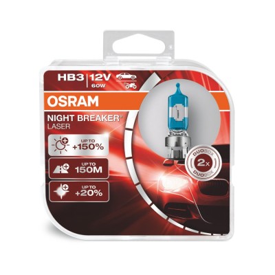 Галогенна лампа OSRAM 9005NL HB3 Night Breaker LASER +150% 60W 12V P20d HardDuopet