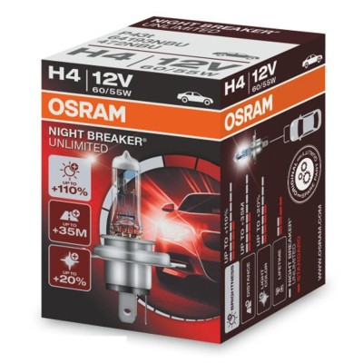 Галогенна лампа OSRAM H4 64193 Night Breaker Unlimited 60/55W P43T 12V 10X10X1