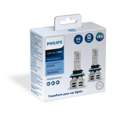 LED лампа PHILIPS 11362UE2X2 H11 24W 12-24V Ultinon Essential G2 6500K