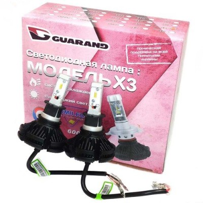 Світлодіодні лампи LED Guarand X3 H3 ZES 5000k 6000Lm 50w 12-24v