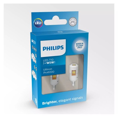 Комплект светодиодных ламп Philips 11961CU60X2 W5W 12V Ultinon Pro6000 LED white B2