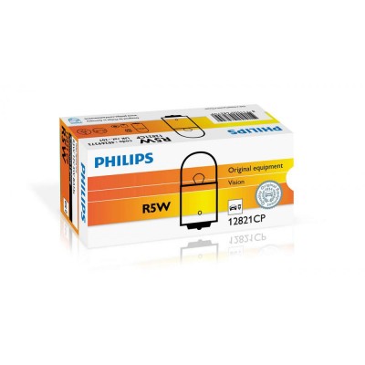 Комплект галогенових ламп Philips R5W, 10шт/картон 12821CP
