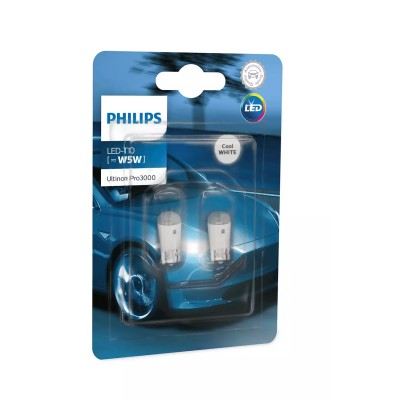 LED лампа PHILIPS W5W (T10) white Ultinon Pro3000 12V 11961U30CWB2