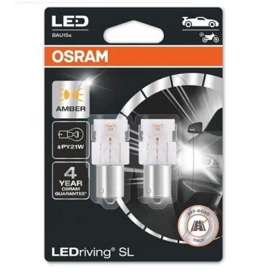LED лампа OSRAM 7507DYP-02B PY21W 12V BAU15s Amber 2pcs blister