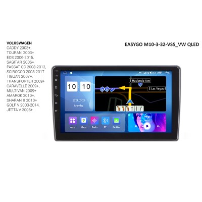 Штатное головное устройство EasyGo M10-3-32-VSS_VW QLED Volkswagen
