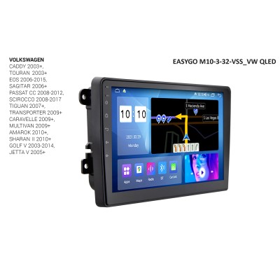 Штатное головное устройство EasyGo M10-3-32-VSS_VW QLED Volkswagen