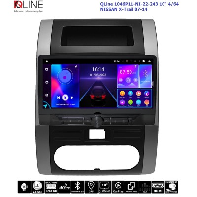 Штатна магнітола QLine 1046P11-NI-22-243 10" 4/64 NISSAN X-Trail 07-14