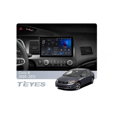 Штатна магнітола Teyes X1 2+32 Gb Wi-Fi Honda Civic 8 FK FN FD 2005-2012 10"