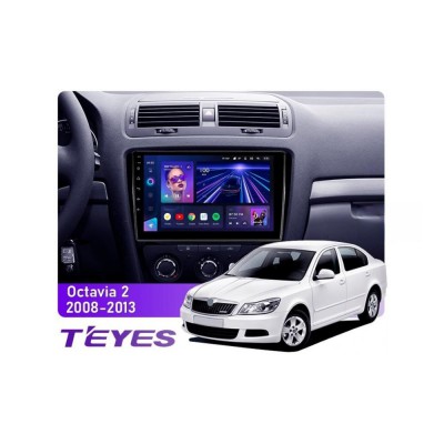 Штатна магнітола Teyes CC3 6+128 Gb Skoda Octavia 2 A5 2008-2013 Black 10"