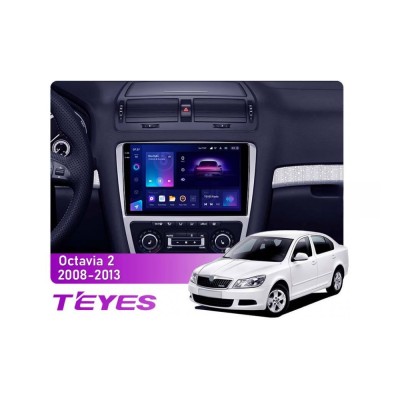 Штатна магнітола Teyes CC3 2k 4+64 Gb Skoda Octavia 2 A5 2008-2013 Silver 10"