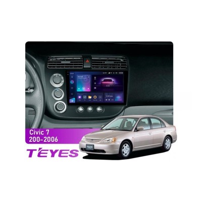 Штатна магнітола Teyes CC3 2k 6+128 Gb 360° Honda Civic 7 2000-2006 9"