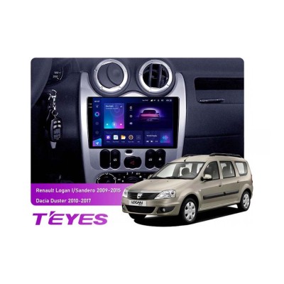 Штатна магнітола Teyes CC3 2k 6+128 Gb Renault Logan 1 Sandero Lada Lergus largus Dacia 2010-2015 9"