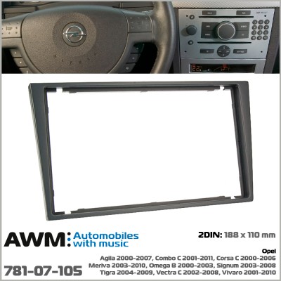 Переходная рамка AWM Opel Agila, Combo, Corsa, Meriva, Omega, Signum, Tigra, Vectra, Vivaro (781-07-105)