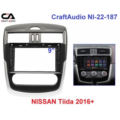 Рамка переходная CraftAudio NI-22-187 NISSAN Tiida 2016+ (кондиционер) 9"