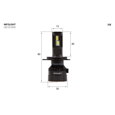 LED лампа Infolight S2 H4 60W