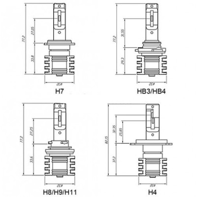Лампы светодиодные ALed S HB3 (9005) 6000K 20W SHB3A02 (2шт)