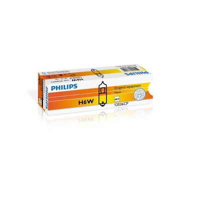 Комплект галогенових ламп Philips H6W, 10шт/картон 12036CP