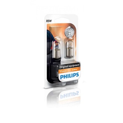 Комплект галогенових ламп Philips R5W, 2шт/блістер 12821B2
