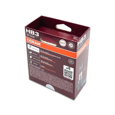 Комплект галогенових ламп OSRAM 9005NL-2HB HB3 Night Breaker LASER +150% 60W 12V P20d (2 шт)