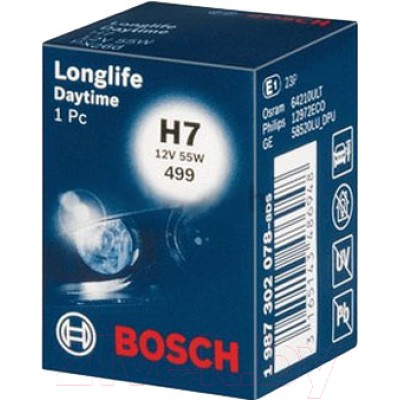 Галогеновая лампа BOSCH Longlife Daytime H7 55W 12V PX26d (1987302078)