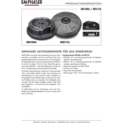 Сабвуфер EMPHASER EBS111A