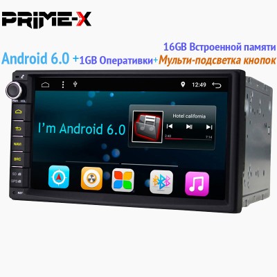 Универсальная магнитола Prime-X A6 (Android 6.0)